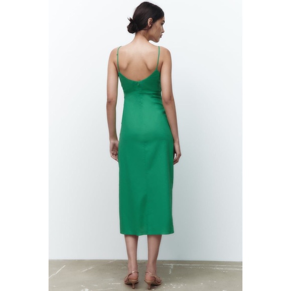 Zara Dresses Zara Rouched Linen Slip Dress Poshmark